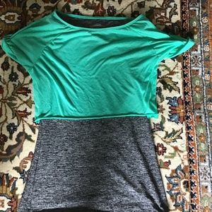 Sweaty Betty short sleeve two tone top size M